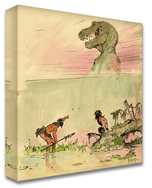 Frank Frazetta Two Cavemen And A Dinosaur Print Frazetta Girls