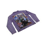 Frazetta "Dracula Meets The Wolfman" Mineral Purple Denim Jacket